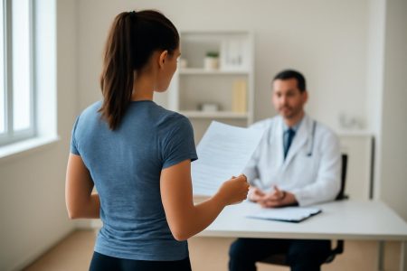 femme-sport-cabinet-medical-documents