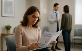 femme-brochures-chirurgie-medecin-flou