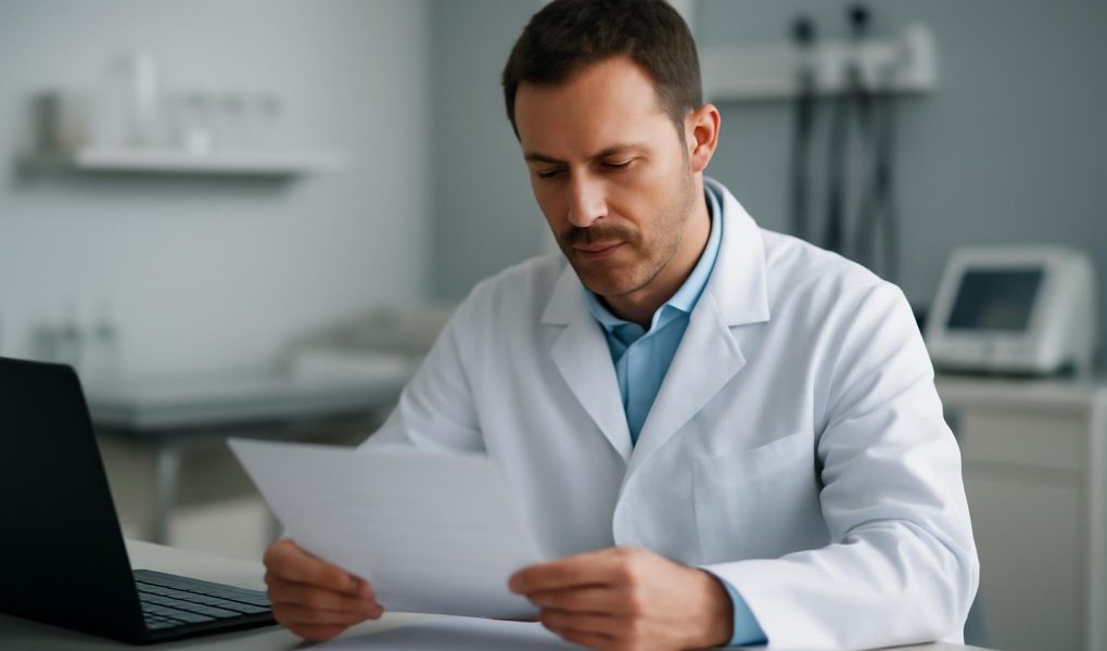 medecin-blouse-documents-cabinet-moderne