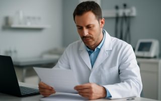 medecin-blouse-documents-cabinet-moderne