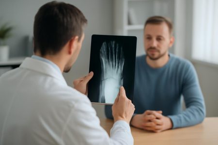 radiographie-pied-medecin-blouse-bureau