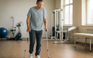 patient-bequilles-gymnase-equipements-physiotherapie