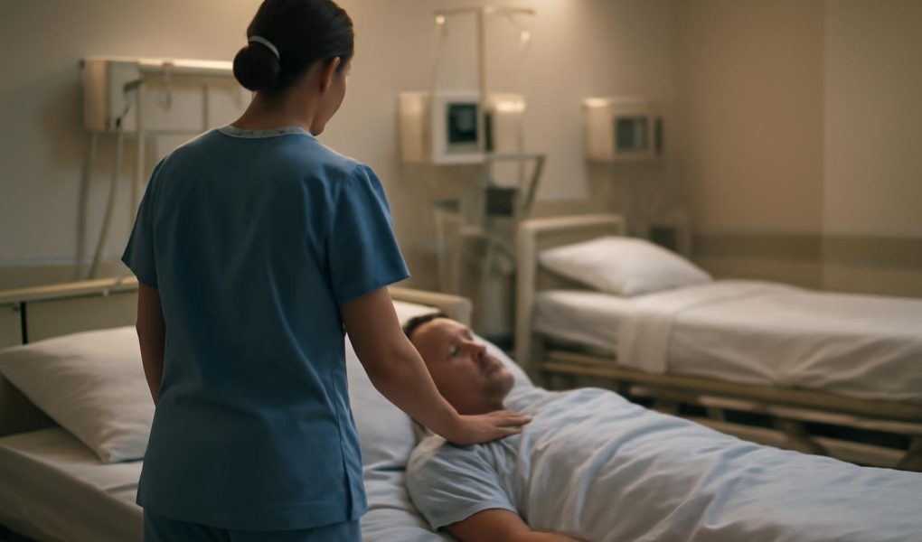 salle-reveil-lits-infirmiere-patient