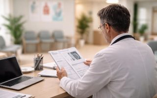 medecin-tenue-documents-bureau-salle-attente